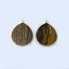 Natural Tiger Eye Pendants G-E526-01H-2