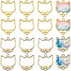 Olycraft 24Pcs 2 Colors Cat Head Alloy Small Handmade Pendant FIND-OC0001-51-1