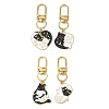 4Pcs 4 Styles Cat Alloy Enamel Pendant Decoration HJEW-JM02806-2