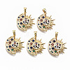 Brass Micro Pave Colorful Cubic Zirconia Pendants X-KK-R114-08-NF-1