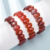 Dyed & Heated Natural Carnelian Faceted Beaded Stretch Bracelets for Women BJEW-K251-07O-1