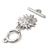 Brass Micro Pave Clear Cubic Zirconia Toggle Clasps KK-N254-78P-3