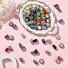 80Pcs Polymer Clay Rhinestone European Large Hole Beads with Silver Color Plated Brass Cores FPDL-LT0001-02F-6