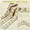 11.5~12.5M Ethnic Style Polyester Jacquard Leaf Ribbon OCOR-OC0001-43-4