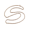 3MM 304 Stainless Steel Rope Chain Necklaces for Women NJEW-B131-07RG-4