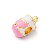 Brass Enamel European Beads KK-Q098-26G-B-2