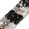 Natural Black Tourmalinated Quartz Beads Strands G-C109-A01-01-1