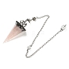 Natural Rose Quartz Chip & Resin Dowsing Pendulum Big Pendants G-H293-02P-13-2