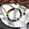 Chakra 8mm Round Gemstone Braided Beaded Bracelets BJEW-JB10905-03-2