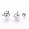 Non-Tarnish 201 Stainless Steel Stud Earring Findings STAS-S064-12-1
