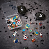 36Pcs 18 Styles Baking Paint Alloy Pendants FIND-CD0001-02-5