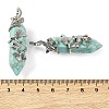 Synthetic Turquoise Double Terminal Pointed Pendants G-C144-03P-01-3