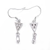 Anti-Tarnish Rhodium Plated 925 Sterling Silver Earring Findings STER-F048-42P-2