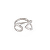 Non-Tarnish 304 Stainless Steel Wave Wrap Open Cuff Ring for Women RJEW-S405-206P-2