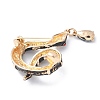 Rhinestone Snake Aolly Brooch with Enamel JEWB-V002-17A-2