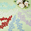 HOBBIESAY 6 Pairs 6 Colors Polyester Embroidery Lace Applique Patch PATC-HY0001-24-4