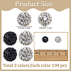 200Pcs 2 Colors Pave Disco Ball Beads RB-PA0001-10B-2