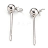 Non-Tarnish 304 Stainless Steel Ball Post Stud Earring Findings X-STAS-Z035-03P-1