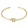 Brass Micro Pave Clear Cubic Zirconia Cuff Bangles for Women KK-CBAED06-08B-G-3