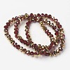 Electroplate Transparent Glass Beads Strands LS-EGLA-A034-T6mm-O07-2