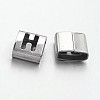 Tarnish Resistant Letter Style 201 Stainless Steel Square Slide Charms STAS-L132-04-1