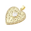 Brass Micro Pave Clear Cubic Zirconia Pendants KK-S510-31G-04-2