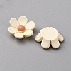 Opaque Resin Flower Cabochons CRES-WH0010-053A-01-2