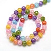Synthetic Crackle Quartz Round Beads Strands G-L155-6mm-01-3