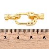 Brass Micro Pave Clear Cubic Zirconia Fold Over Clasps KK-P291-14G-3