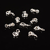 Silver Color Plated Brass Lobster Claw Clasps X-EC901-NFLFS-3