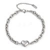 201 Stainless Steel Cable Chain Link Bracelets BJEW-M051-01P-1-4