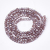Electroplate Glass Beads Strands X-EGLA-T013-04F-2