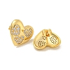 Brass Pave Clear Cubic Zirconia Stud Earrings EJEW-N054-49G-2