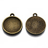 Tibetan Style Alloy Pendant Cabochon Settings X-TIBE-S322-002B-AB-NR-2
