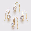 Brass Cubic Zirconia Earring Hooks LS-X-KK-R037-191G-1