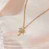 Coconut Tree Brass Micro Pave Clear Cubic Zirconia Pendant Necklaces NJEW-JN05148-02-1