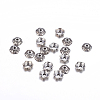 6-Petal Tibetan Style Alloy Flower Bead Caps TIBE-S220-AS-RS-1