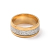 Enamel Texture Flat Band Ring RJEW-I089-28G-2