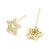 Brass Micro Pave Clear Cubic Zirconia Studs Earring for Women EJEW-S217-F03-2