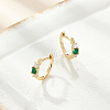 Real 18K Gold Plated 925 Sterling Silver Micro Pave Cubic Zirconia Hoop Earrings TH4418-3-3