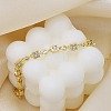 Brass Micro Pave Clear Cubic Zirconia Link Chain Bracelets for Women BJEW-P366-02C-G-2