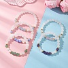 Round Natural Mixed Gemstone Beads Stretch Bracelets for Women BJEW-JB12760-1