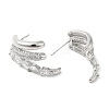 Crystal Rhinestone Claw Stud Earrings EJEW-D059-04P-01-2