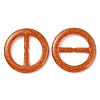 Flat Round Resin Buckle Clasps CRES-WH0013-15F-1