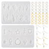 2Pcs 2 Style Fish & Star & Teardrop Silicone Pendant Molds DIY-TA0005-70-10