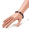 Natural Golden Sheen Obsidian Stretch Bracelet with Alloy Beads BJEW-JB08017-02-3