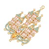 Brass Pave Cubic Zirconia Chandelier Component Links CU-CBA7392-14G-2