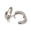 304 Stainless Steel Grooved Hoop Earrings EJEW-P255-10P-2