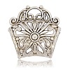 Tibetan Style Filigree Tube Bails PALLOY-J264-15AS-1