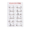 304 Stainless Steel Huggie Hoop Earrings X-EJEW-O087-14P-3